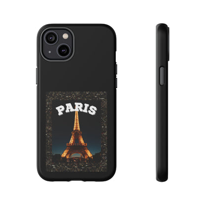 PARIS AT NIGHT- Tough Phone Cases - Fits Most Phone Sizes!! (BLACK) "Travel in Style"