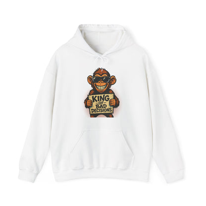KING OF BAD DECISIONS -Unisex Heavy Blend Hooded Sweatshirt (VARIETY OF COLORS)-“Oversized Pullover, Trending for Those Underachievers"