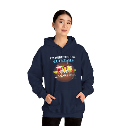 I'M HERE FOR THE COCKTAILS -Unisex Heavy Blend Hooded Sweatshirt (VARIETY OF COLORS) “Trendy Happy Hour Hoodie”