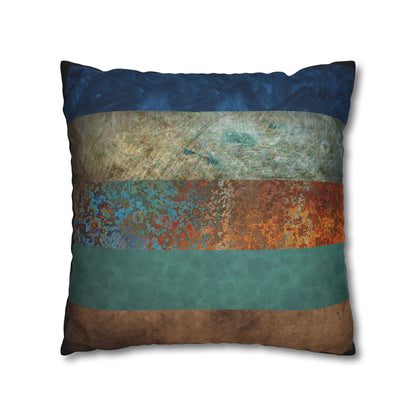 RUSTIC BOHO STRIPES- Bohemian Design  18 x 18  Pillowcase