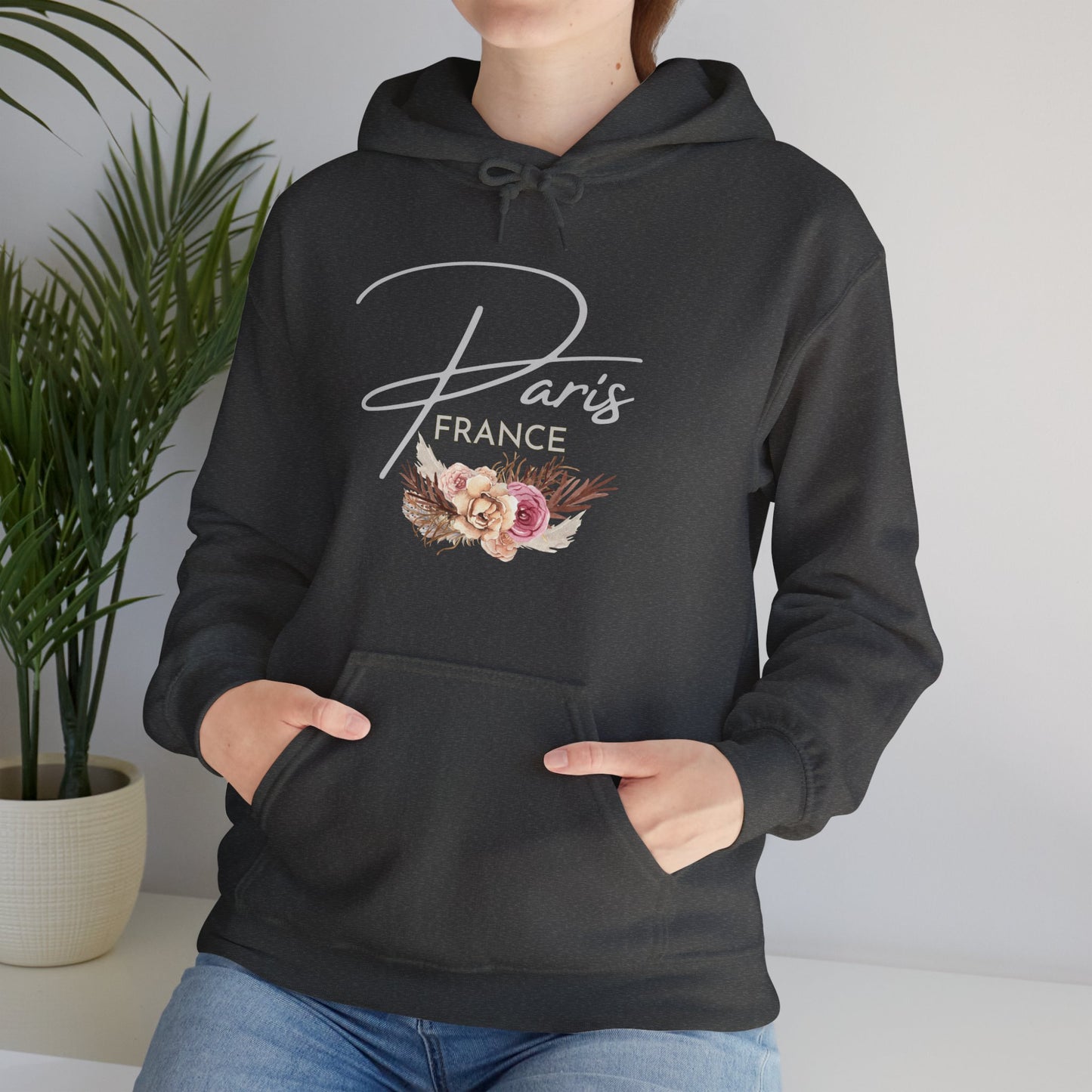 PARIS FLOWERS- Unisex Heavy Blend Hooded Sweatshirt (VARIETY OF COLORS)-“Travel T-Shirt That Slays”