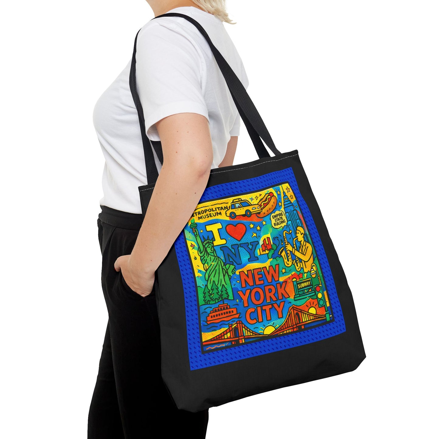 I LOVE NEW YORK CITY- AOP Tote Bag (BLACK)