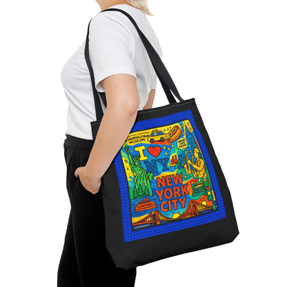I LOVE NEW YORK CITY- AOP Tote Bag (BLACK)