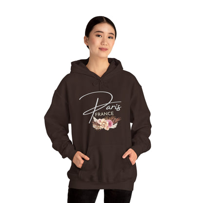 PARIS FLOWERS- Unisex Heavy Blend Hooded Sweatshirt (VARIETY OF COLORS)-“Travel T-Shirt That Slays”