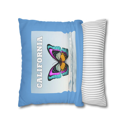 CALIFORNIA BUTTERFLY Bohemian Design Square Pillowcase - "West Coast Energy"