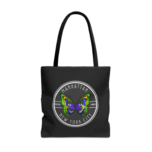 MANHATTAN NYC- AOP Tote Bag (BLACK) "Stylish City Tote"