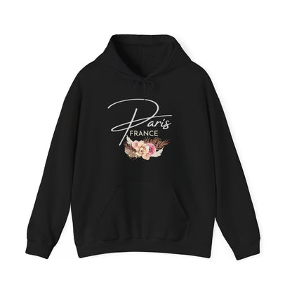 PARIS FLOWERS- Unisex Heavy Blend Hooded Sweatshirt (VARIETY OF COLORS)-“Travel T-Shirt That Slays”