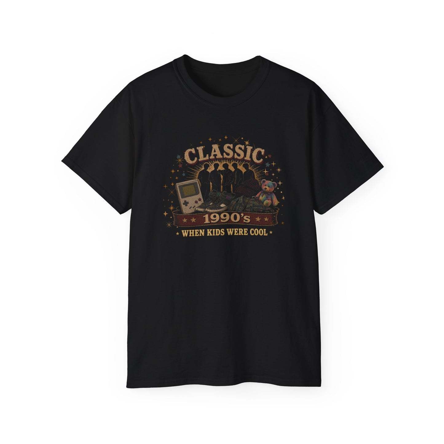 CLASSIC 1990'S-WHEN KIDS WERE COOL - T-Shirt (BLACK OR NAVY)