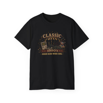 CLASSIC 1990'S-WHEN KIDS WERE COOL - T-Shirt (BLACK OR NAVY)