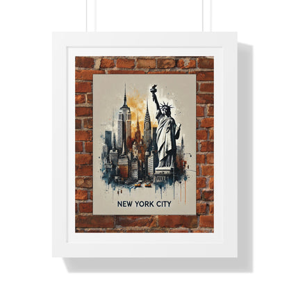 NEW YORK CITY LIBERTY  Framed Poster - Urban Wall Art for Home Decor