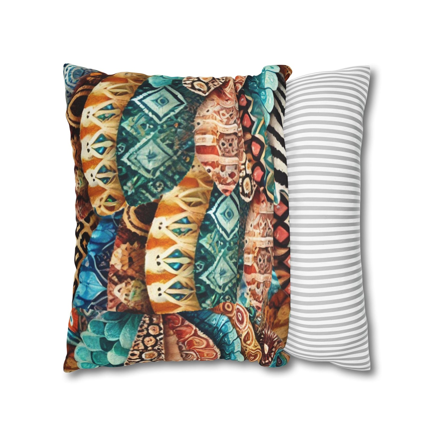 BOHO COLLAGE -  18 x 18  Pillowcase