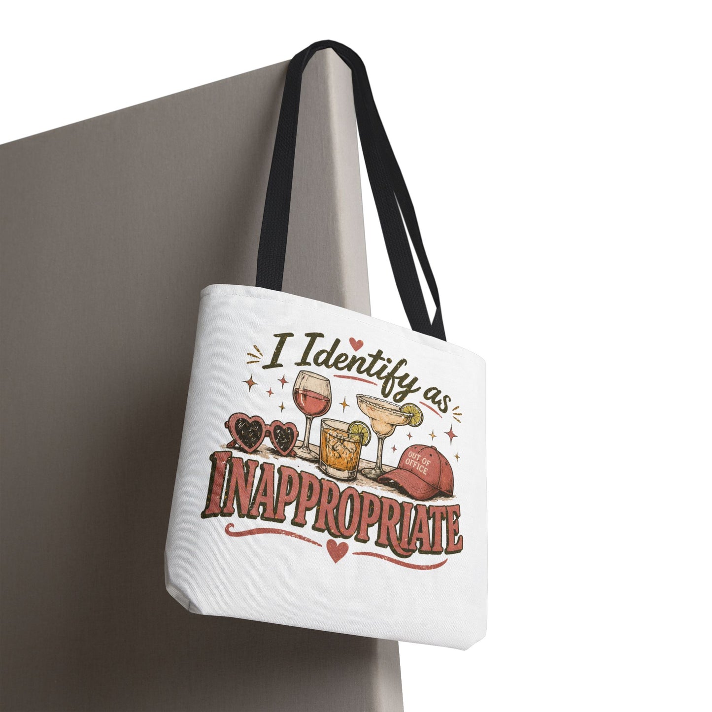 I IDENTIFY AS INAPPROPRIATE- AOP Tote Bag (white)