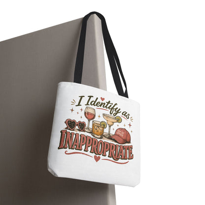 I IDENTIFY AS INAPPROPRIATE- AOP Tote Bag (white)