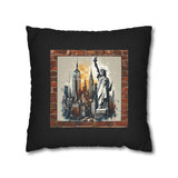 NEW YORK CITY LIBERTY Bohemian Design Square Pillowcase (COVER ONLY) - Artistic Home Decor