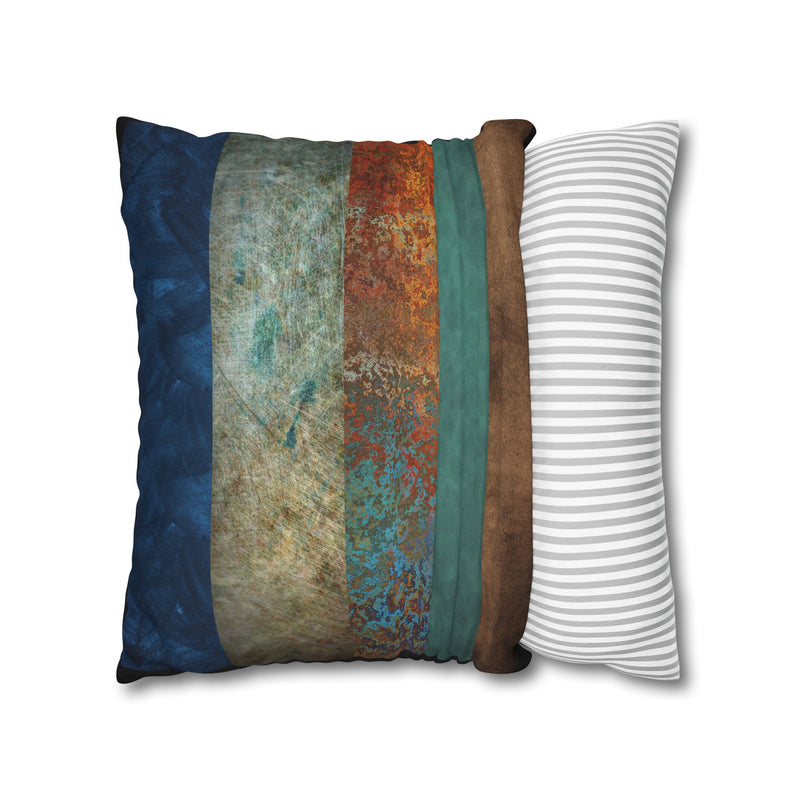 RUSTIC BOHO STRIPES- Bohemian Design Square Pillowcase (COVER ONLY) - Artistic Home Decor