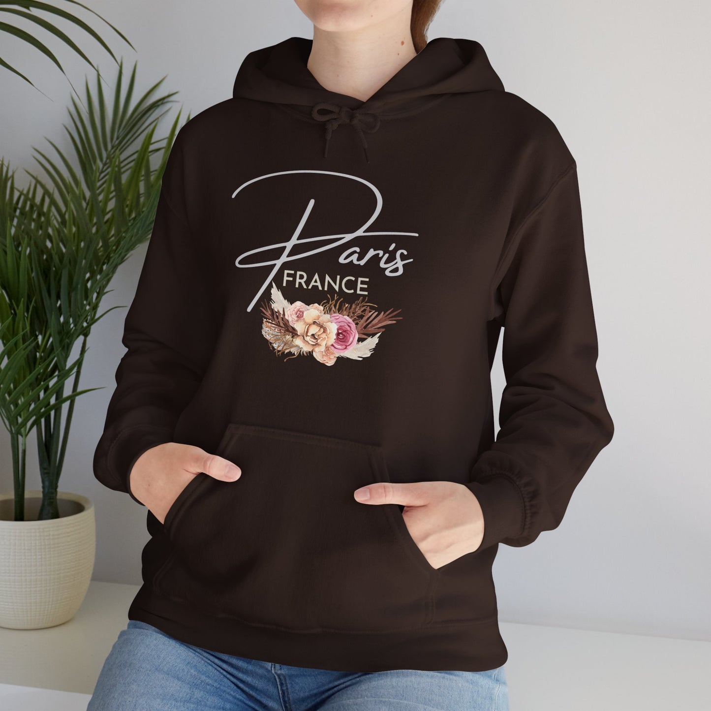 PARIS FLOWERS- Unisex Heavy Blend Hooded Sweatshirt (VARIETY OF COLORS)-“Travel T-Shirt That Slays”