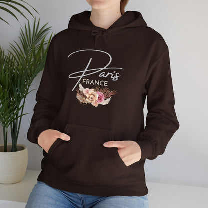 PARIS FLOWERS- Unisex Heavy Blend Hooded Sweatshirt (VARIETY OF COLORS)-“Travel T-Shirt That Slays”