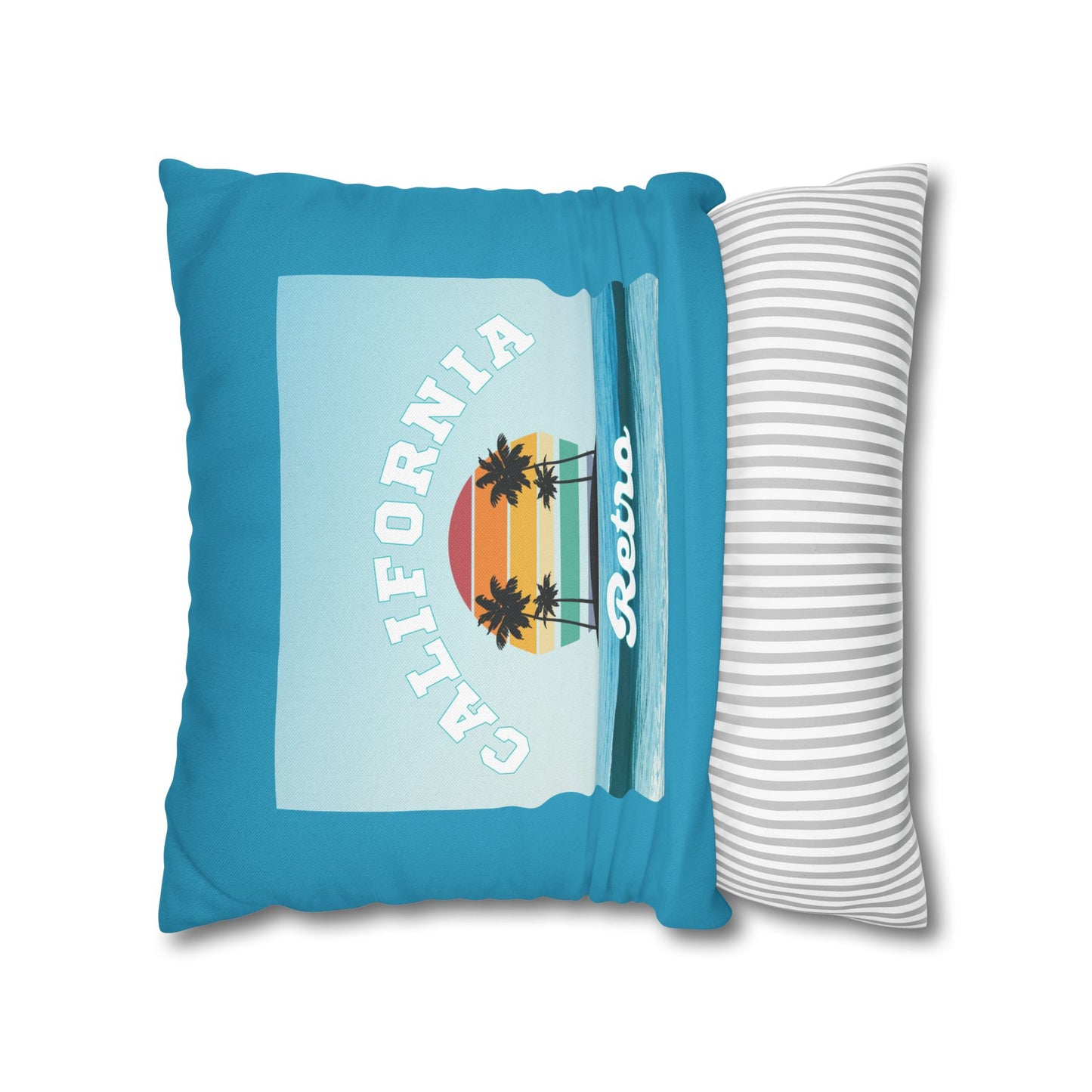 CALIFORNIA RETRO- Bohemian Design Square Pillowcase (COVER ONLY)- "Soothing Coastal Vibes"