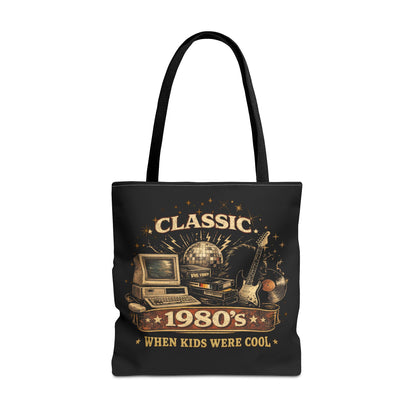 CLASSIC 1980'S-WHEN KIDS WERE COOL- AOP Tote Bag (BLACK)