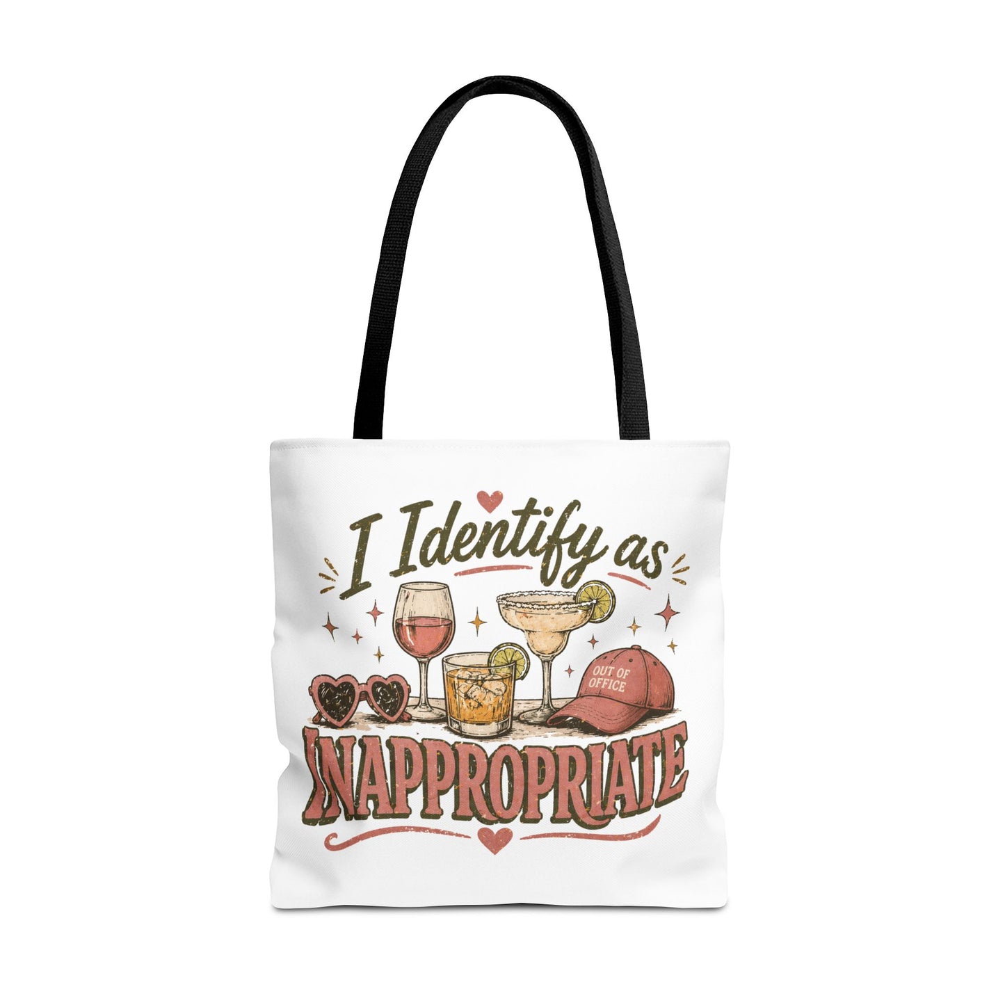 I IDENTIFY AS INAPPROPRIATE- AOP Tote Bag (white)