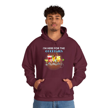 I'M HERE FOR THE COCKTAILS -Unisex Heavy Blend Hooded Sweatshirt (VARIETY OF COLORS) “Trendy Happy Hour Hoodie”