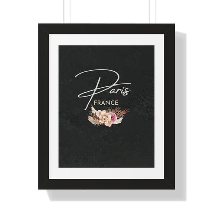 PARIS FRANCE FLORAL - Framed Poster - Urban Wall Art for Home Decor