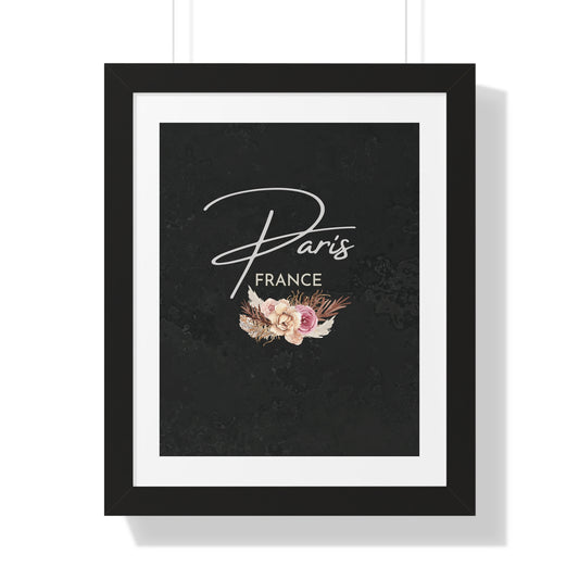 PARIS FRANCE FLORAL - Framed Poster - Urban Wall Art for Home Decor
