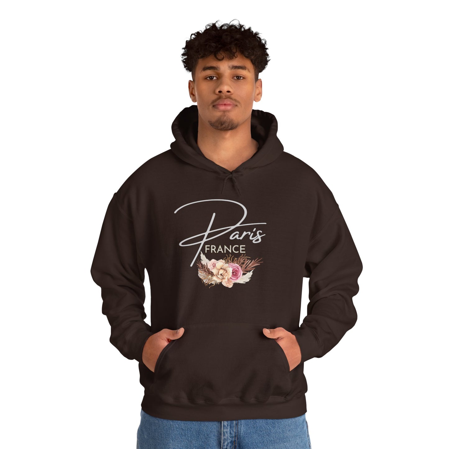 PARIS FLOWERS- Unisex Heavy Blend Hooded Sweatshirt (VARIETY OF COLORS)-“Travel T-Shirt That Slays”