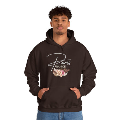 PARIS FLOWERS- Unisex Heavy Blend Hooded Sweatshirt (VARIETY OF COLORS)-“Travel T-Shirt That Slays”