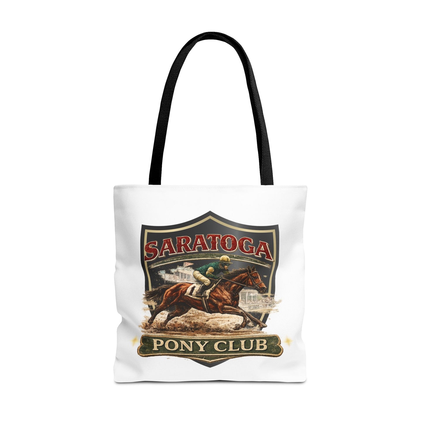 SARATOGA PONY CLUB- AOP Tote Bag (white)