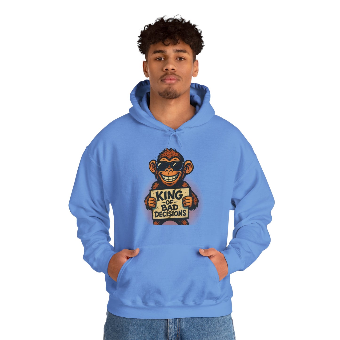 KING OF BAD DECISIONS -Unisex Heavy Blend Hooded Sweatshirt (VARIETY OF COLORS)-“Oversized Pullover, Trending for Those Underachievers"