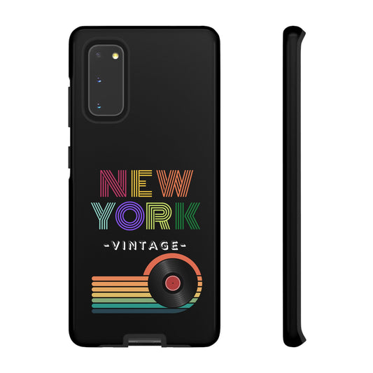NEW YORK VINTAGE -Tough Phone Cases - Fits Most Phone Sizes!! (BLACK)  "NYC Retro Vibes"