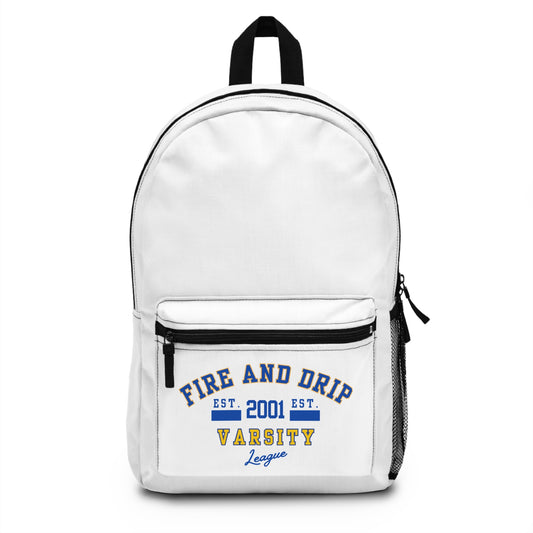 FIRE AND DRIP VARSITY LEAGUE - Empire Backpack (WHITE)
