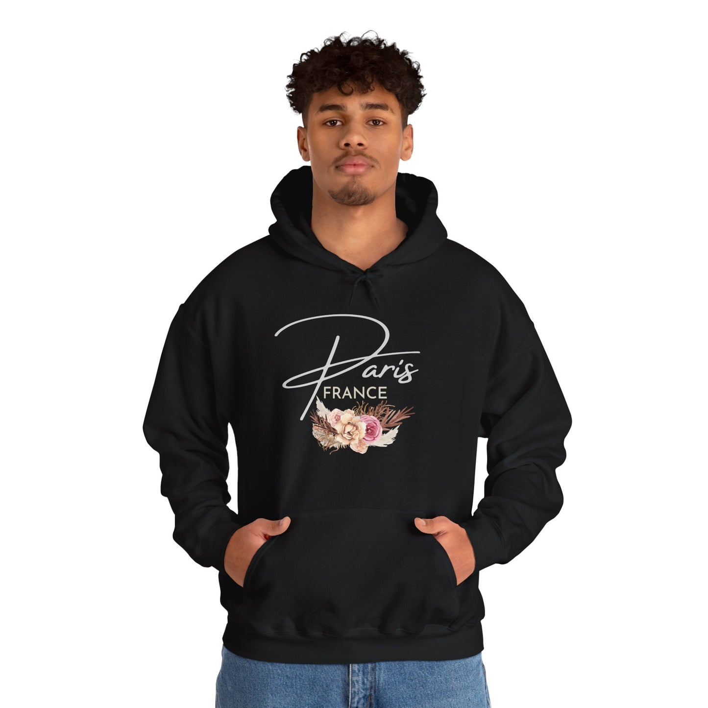 PARIS FLOWERS- Unisex Heavy Blend Hooded Sweatshirt (VARIETY OF COLORS)-“Travel T-Shirt That Slays”