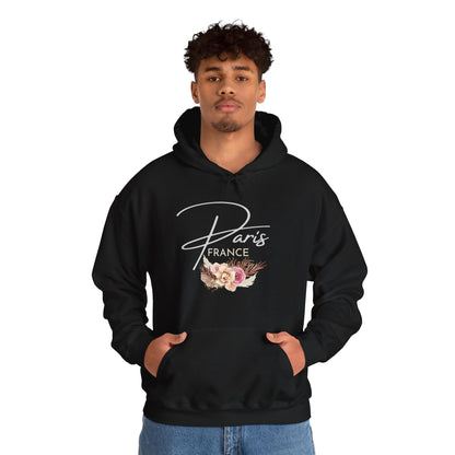 PARIS FLOWERS- Unisex Heavy Blend Hooded Sweatshirt (VARIETY OF COLORS)-“Travel T-Shirt That Slays”