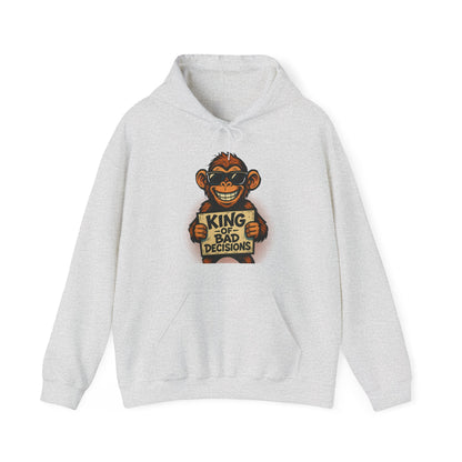 KING OF BAD DECISIONS -Unisex Heavy Blend Hooded Sweatshirt (VARIETY OF COLORS)-“Oversized Pullover, Trending for Those Underachievers"