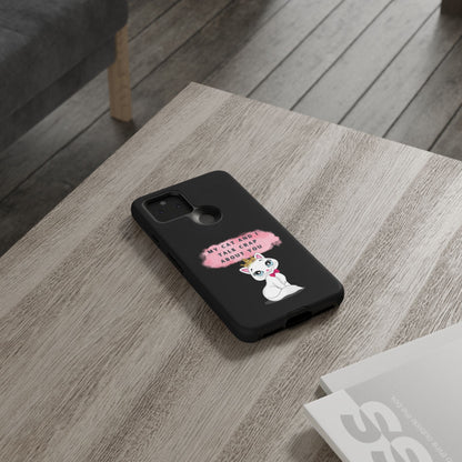 MY CAT AND I TALK CRAP -Tough Phone Cases - Fits Most Phone Sizes!! (BLACK) "When You're BFF With Your Cat"
