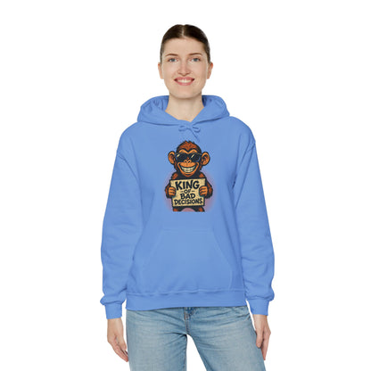 KING OF BAD DECISIONS -Unisex Heavy Blend Hooded Sweatshirt (VARIETY OF COLORS)-“Oversized Pullover, Trending for Those Underachievers"