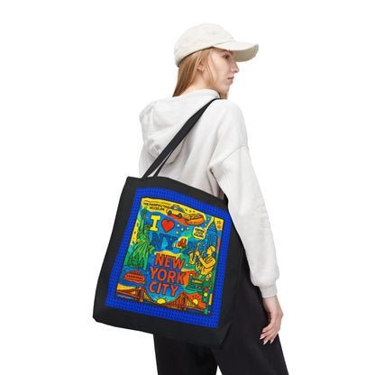 I LOVE NEW YORK CITY- AOP Tote Bag (BLACK)