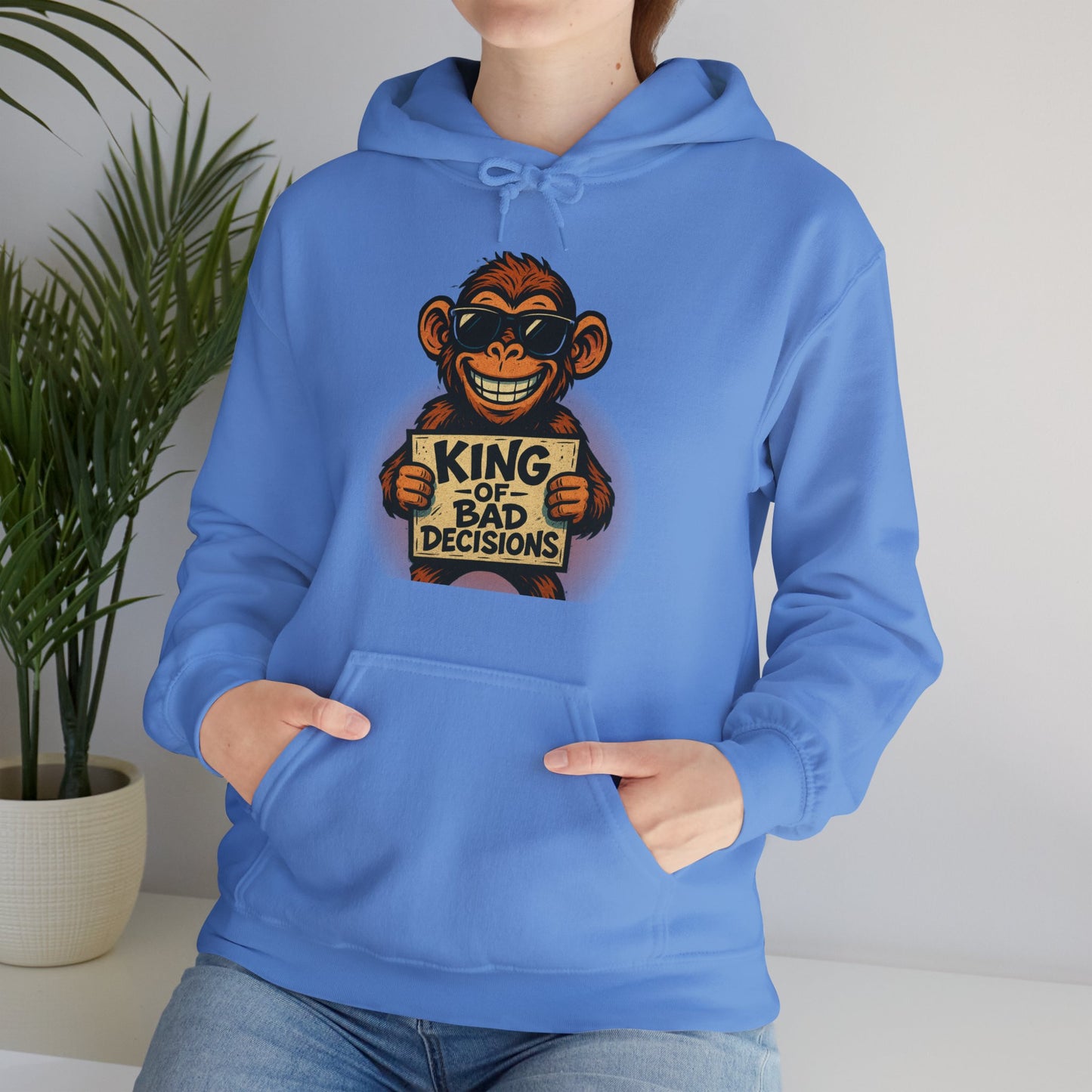 KING OF BAD DECISIONS -Unisex Heavy Blend Hooded Sweatshirt (VARIETY OF COLORS)-“Oversized Pullover, Trending for Those Underachievers"