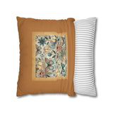 WHIMSY FLORAL- LIGHT BROWN Bohemian Floral Pillowcase (COVER ONLY) - Vibrant Decorative Throw Cushion Cover