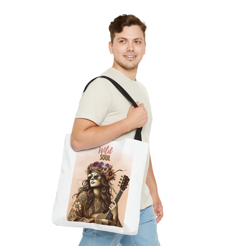 WILD SOUL- AOP Tote Bag (white)