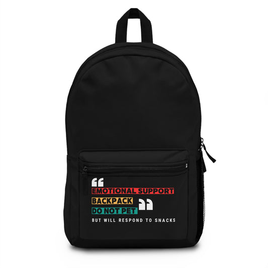EMOTIONAL SUPPORT BACKPACK- Empire Backpack (Black)"Streetwear Bag with Attitude"