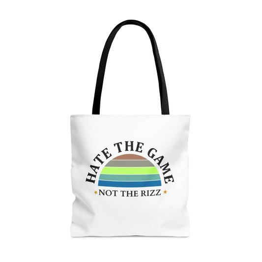 HATE THE GAME-NOT THE RIZZ- AOP Tote Bag-"Books, Beach, Brunch—This Tote Does It All"