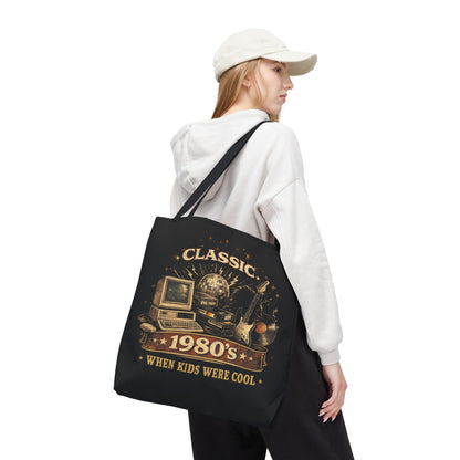 CLASSIC 1980'S-WHEN KIDS WERE COOL- AOP Tote Bag (BLACK)