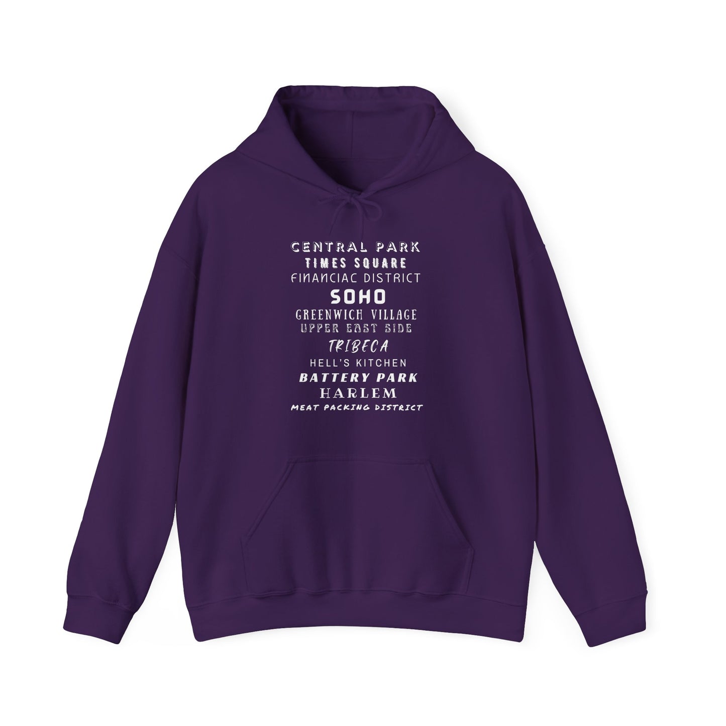 New York Neighborhoods -Unisex Heavy Blend Hooded Sweatshirt (VARIETY OF COLORS) "Iconic NYC on Swag"