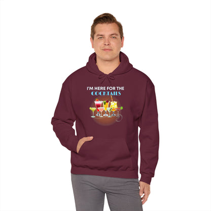 I'M HERE FOR THE COCKTAILS -Unisex Heavy Blend Hooded Sweatshirt (VARIETY OF COLORS) “Trendy Happy Hour Hoodie”