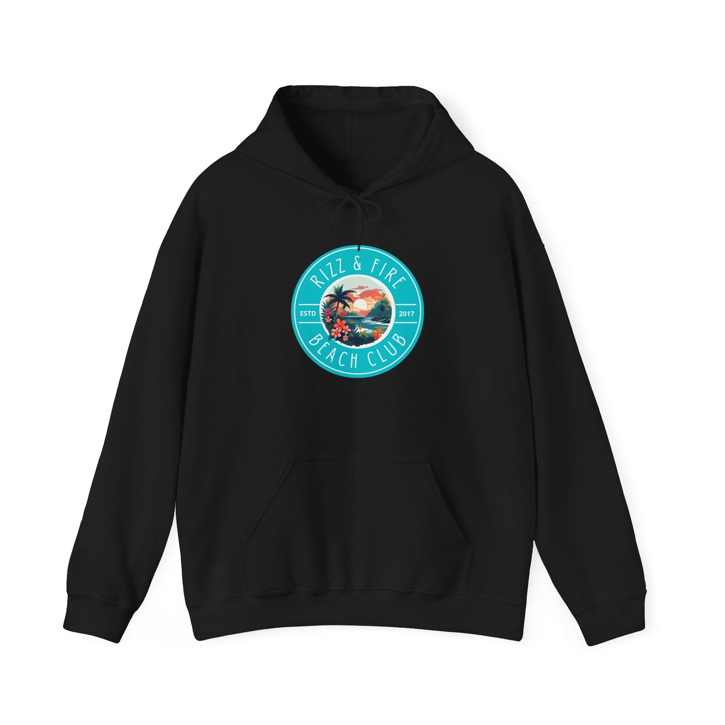 RIZZ & FIRE BEACH CLUB- Unisex Heavy Blend Hooded Sweatshirt (VARIETY OF COLORS) “Trending Top Pick Street Style”