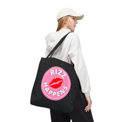 RIZZ HAPPENS- AOP Tote Bag (black) "When You Got It-Flaunt It"