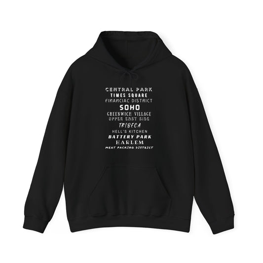 New York Neighborhoods -Unisex Heavy Blend Hooded Sweatshirt (VARIETY OF COLORS) "Iconic NYC on Swag"